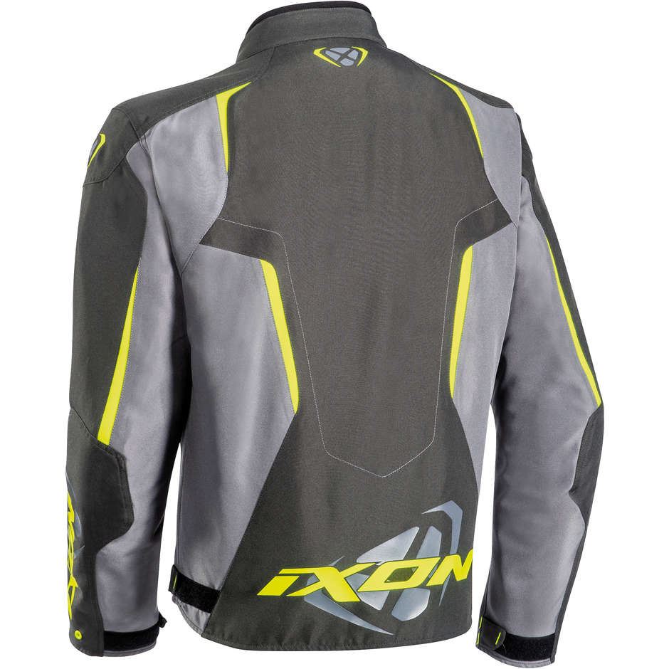 Motorcycle Jacket In Ixon Fabric COBRA Anthracite Gray Vivid Yellow