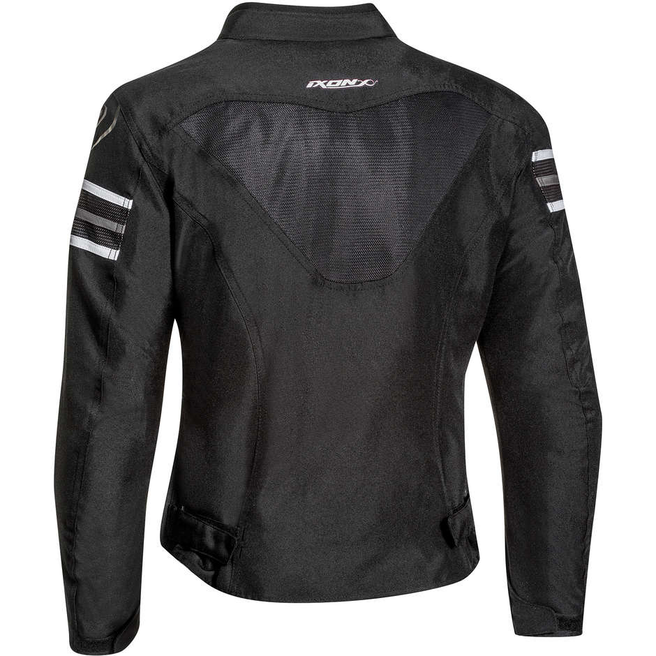 Motorcycle Jacket In Ixon Lady Fabric Ilana Pattern Black White