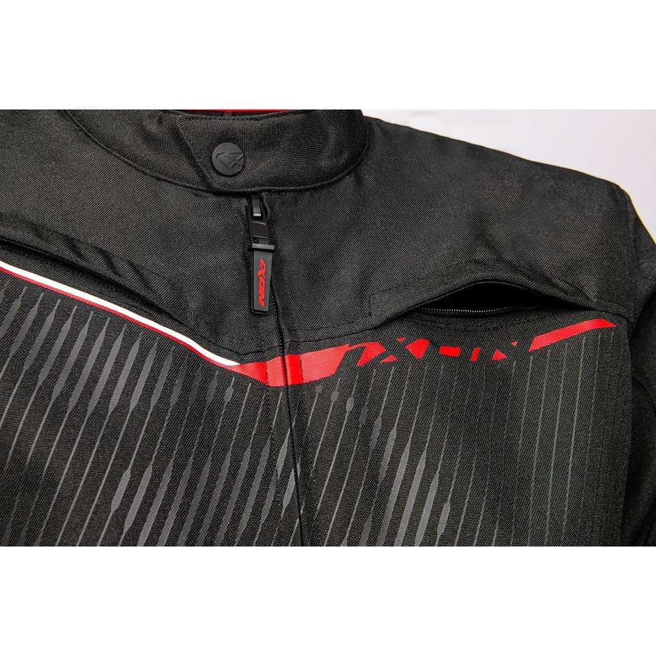 Motorcycle Jacket in Ixon SLASH LIGHT Black Red Fabric