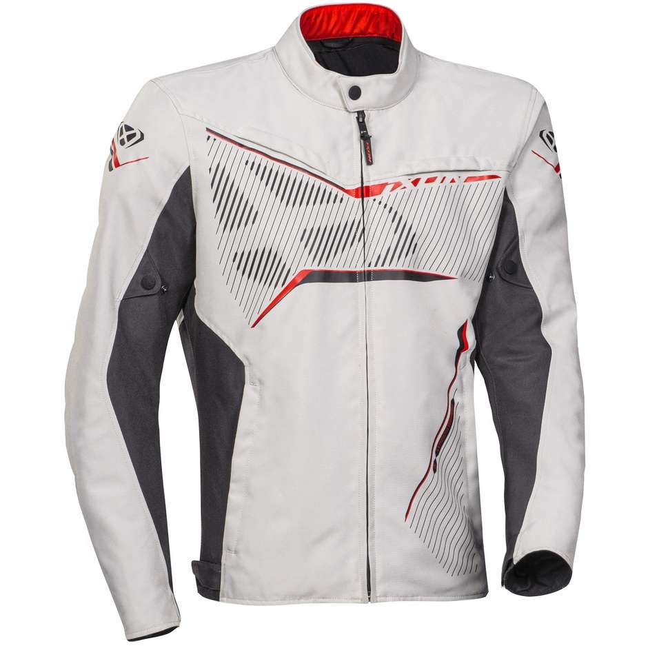 Motorcycle Jacket in Ixon SLASH LIGHT Fabric Anthracite Gray Red