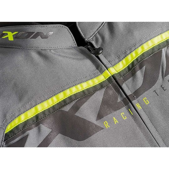 Motorcycle Jacket In Ixon SPRINTER Fabric Gray Yellow Vivo