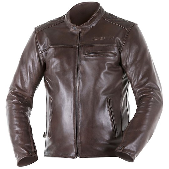 Motorcycle Jacket In Leather Custom Overlap RAINEY Brown