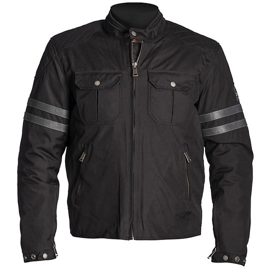 Motorcycle Jacket in Nylon Helstons Fabric Model Black Jersey
