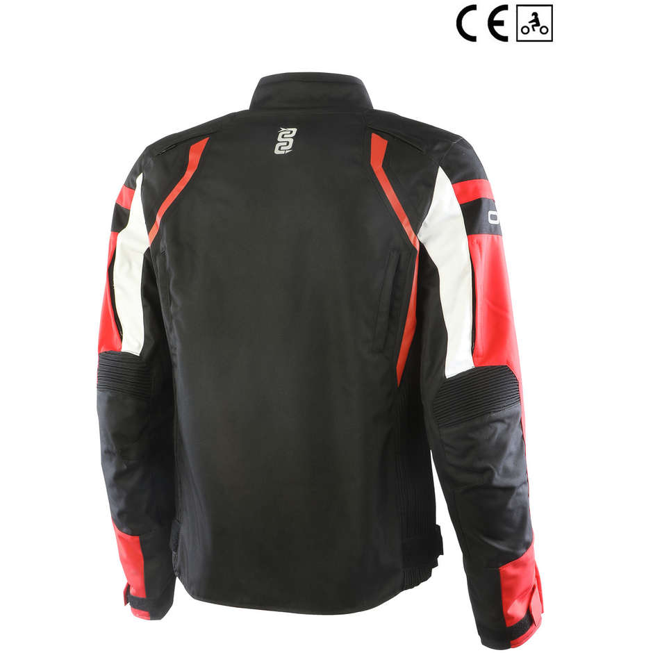 Motorcycle Jacket In Oj Fabric Atmosphere J218 ATTITUDE Black Red