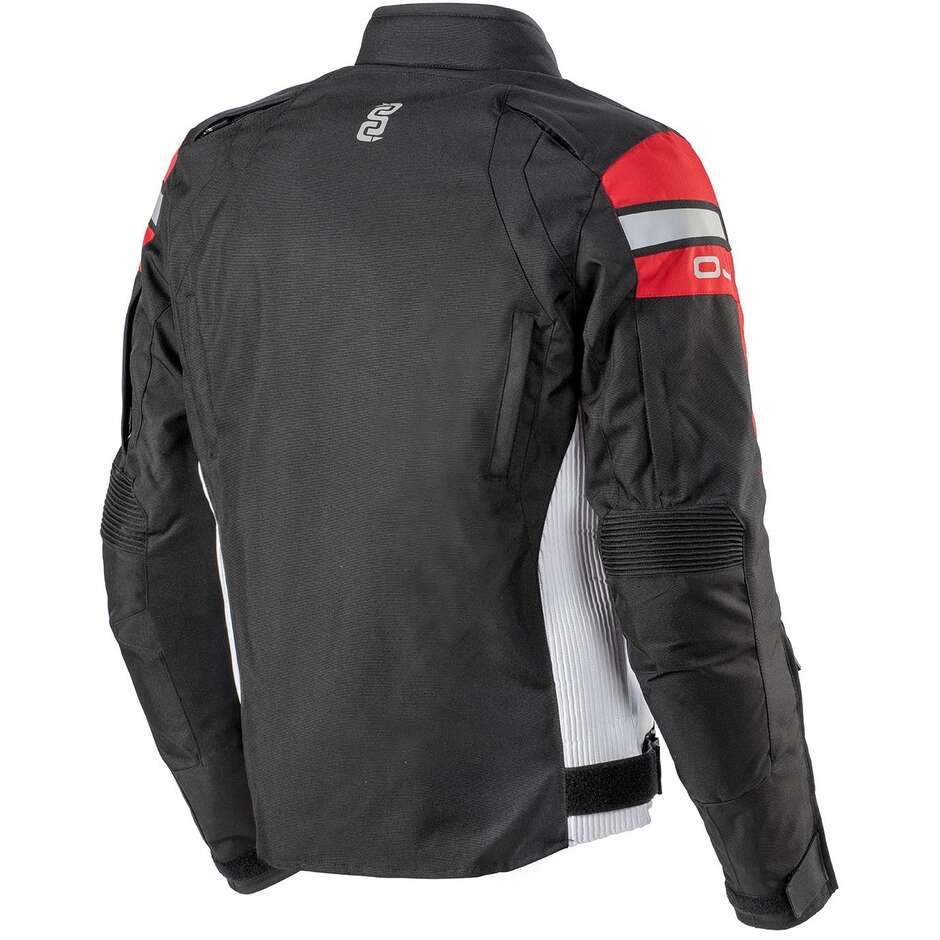 Motorcycle Jacket in OJ MOOD Black Red White Fabric