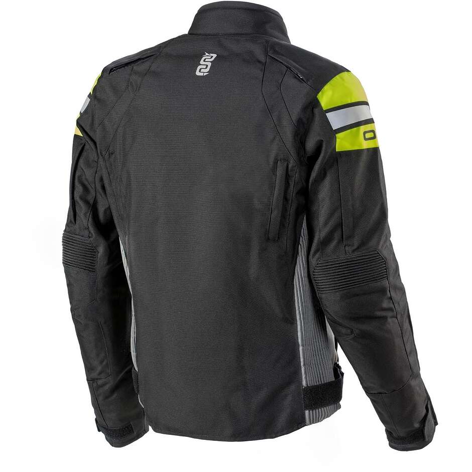 Motorcycle Jacket in OJ MOOD Black Yellow Gray Fabric