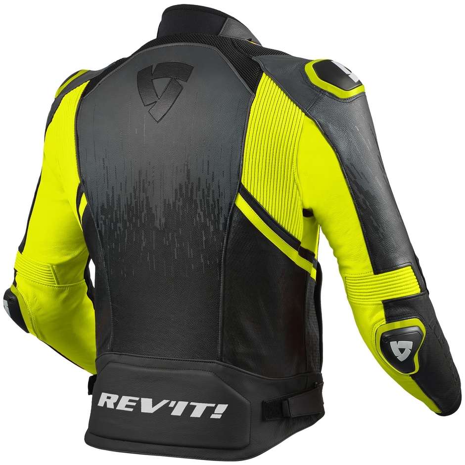 Motorcycle jacket in Pella racing Rev'it QUANTUM 2 Anthracite Neon Yellow