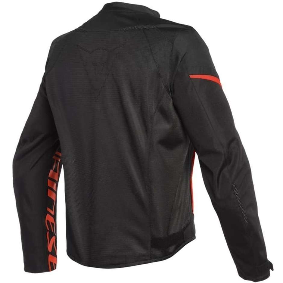 Motorcycle Jacket In Perforated Fabric Dainese BORA AIR TEX Black Red Fluo
