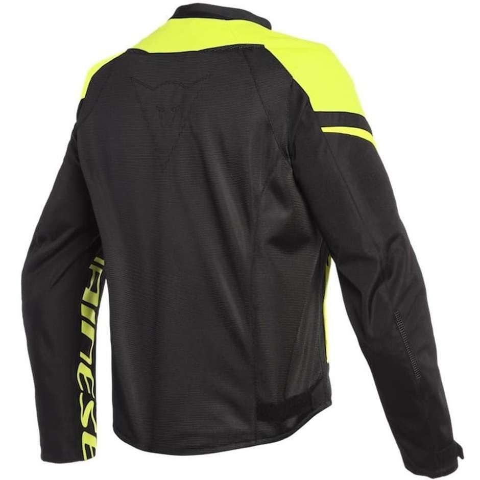 Motorcycle Jacket In Perforated Fabric Dainese BORA AIR TEX Black Yellow Fluo