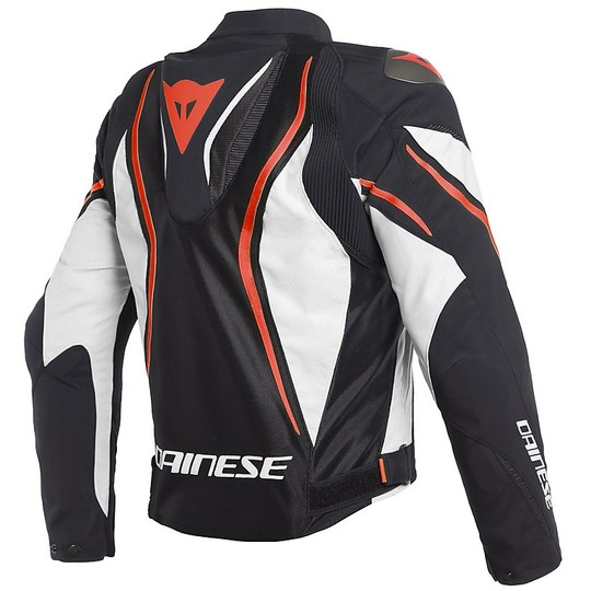 Motorcycle Jacket In Perforated Fabric Dainese ESTREMA AIR TEX Black White Red