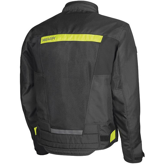 Motorcycle Jacket In Perforated Fabric Hevik Urban Scirocco Black / Yellow