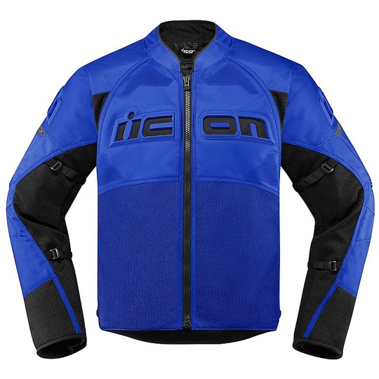 Motorcycle Jacket in Perforated Fabric Icon CONTRA 2 Blue