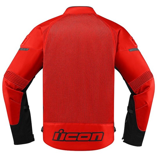 Motorcycle Jacket in Perforated Fabric Icon CONTRA 2 Red