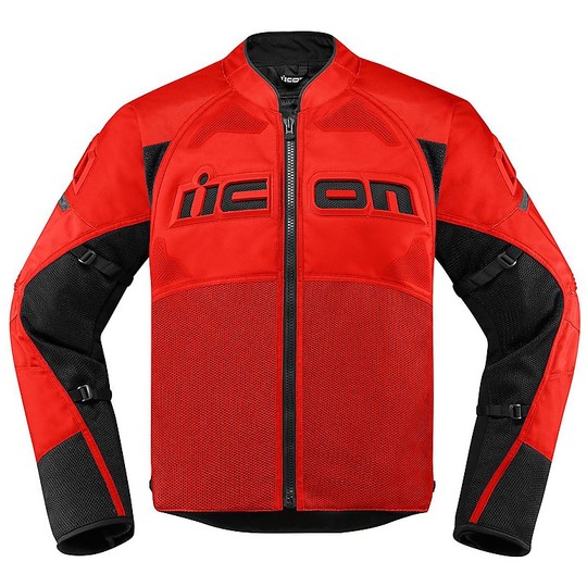 Motorcycle Jacket in Perforated Fabric Icon CONTRA 2 Red