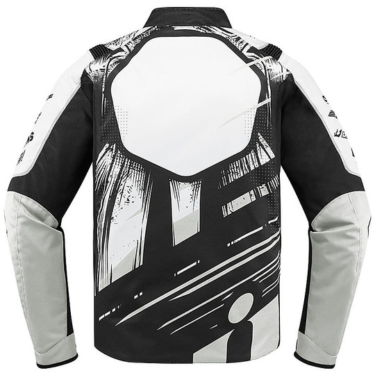 Motorcycle Jacket In Perforated Fabric Icon OVERLORD STIM White
