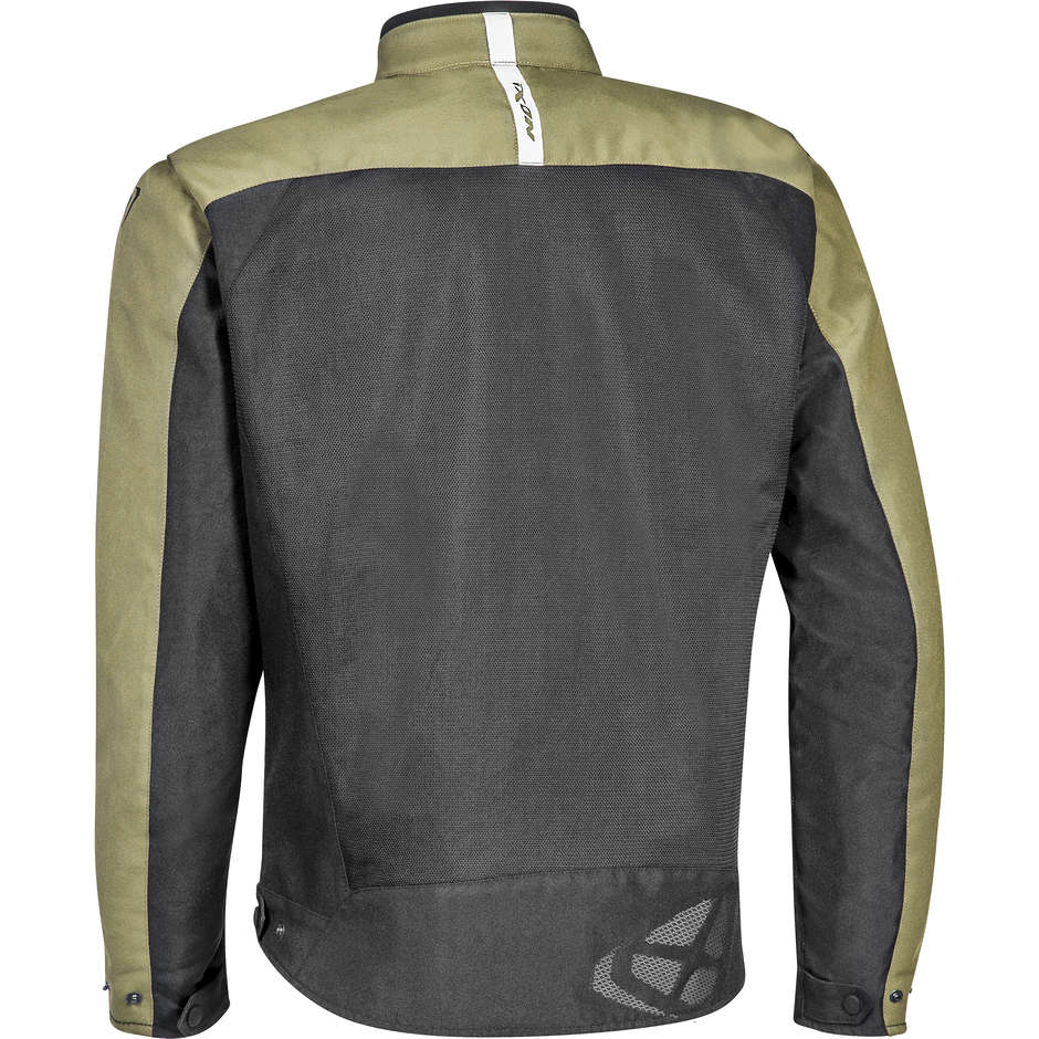 Motorcycle Jacket in Perforated Fabric Ixon ORION Black Khaki