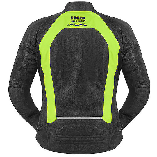 Motorcycle Jacket in Perforated Fabric IXS Everton Black Yellow