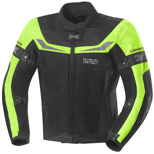 Motorcycle Jacket in Perforated Fabric IXS Levante Black Fluo Yellow