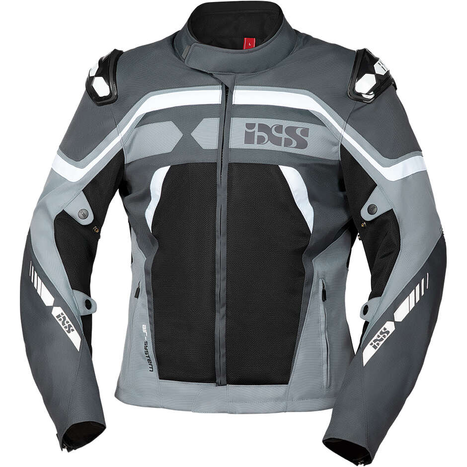 Motorcycle Jacket In Perforated Fabric Ixs Sport LD RS-700 Air Black Gray White