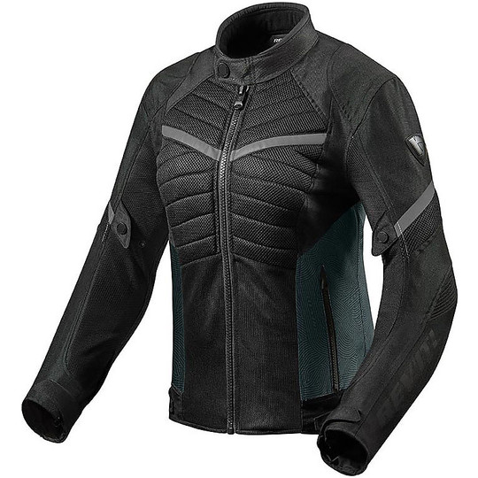 Motorcycle Jacket in Perforated Fabric Rev'it ARC AIR LADIES Black Gray