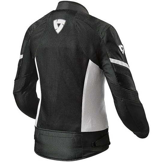 Motorcycle Jacket in Perforated Fabric Rev'it ARC AIR LADIES Black White