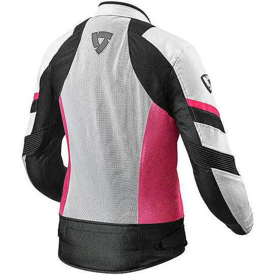 Motorcycle Jacket in Perforated Fabric Rev'it ARC AIR LADIES White Fuchsia