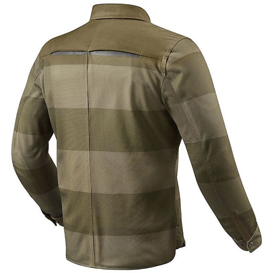 Motorcycle Jacket In Perforated Fabric Rev'it OVERSHIRT TRACER AIR Green