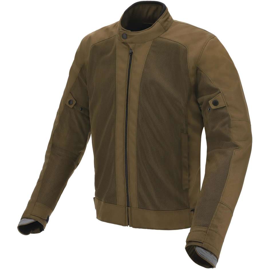 Motorcycle Jacket In Perforated Fabric Tucano Urbano 8160MF201 NETWORK 2G Military Green