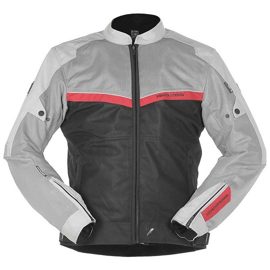 Motorcycle Jacket in Perforated Fabric Vquattro VE 51 Gray Black Red