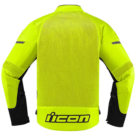 Motorcycle Jacket in Perforated Icon CONTRA 2 Yellow Fluo