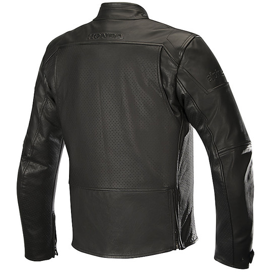 Motorcycle Jacket in Perforated Leather Custom Alpinestars BRERA AIRFLOW Dark Gray