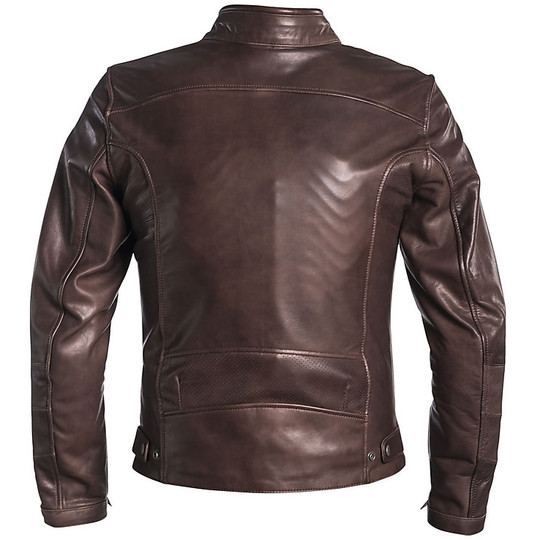 Motorcycle Jacket in Perforated Leather Helstons Model River Natural Camel