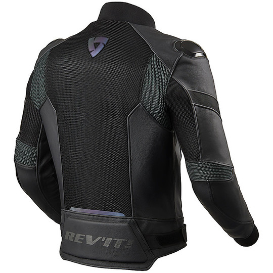 Motorcycle Jacket In Perforated Leather Racing Rev'it TARGET AIR Black