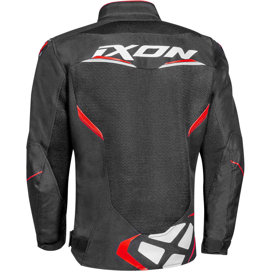 Motorcycle Jacket In Perforated Summer Fabric Ixon Draco Black Red