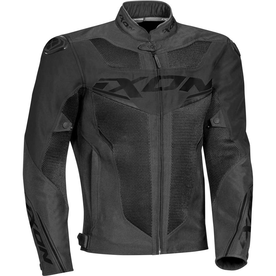 Motorcycle Jacket In Perforated Summer Fabric Ixon Draco Black