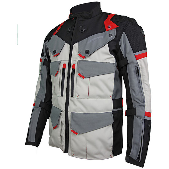 Motorcycle Jacket In Prexport Gothenburg 3 Layer Fabric Black Red
