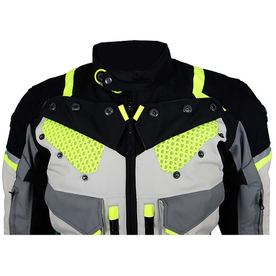 Motorcycle Jacket In Prexport Gothenburg 3 Layer Fabric Black Yellow