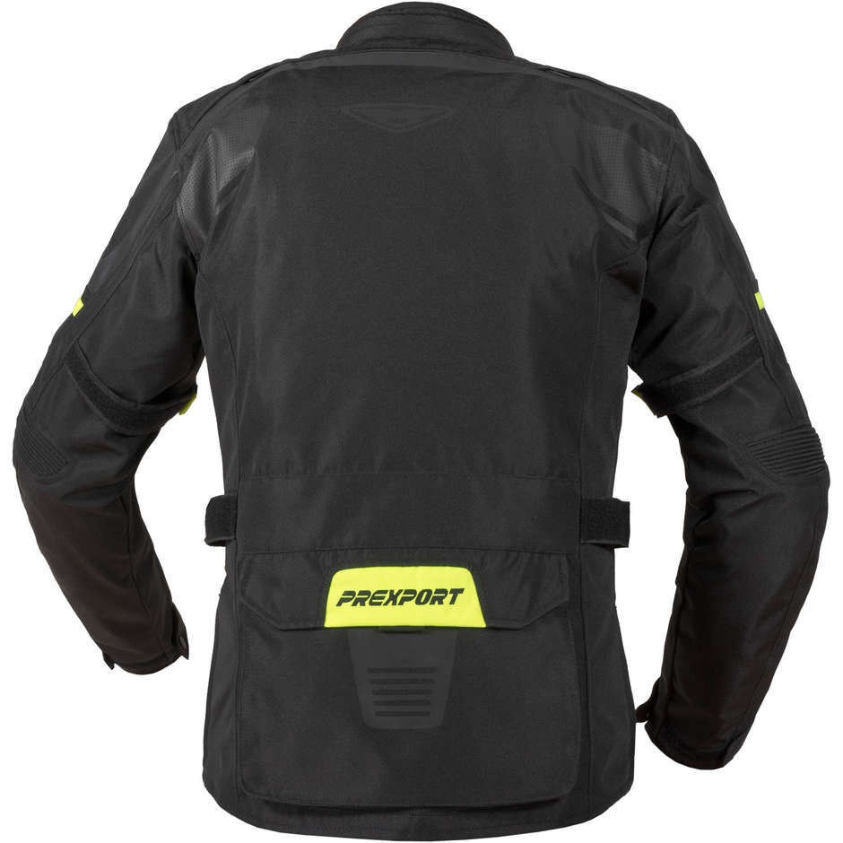 Motorcycle Jacket In Prexport NEW MONACO Black Yellow Fabric
