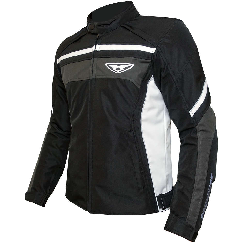 Motorcycle Jacket In Prexport ORION Fabric Black Gray White