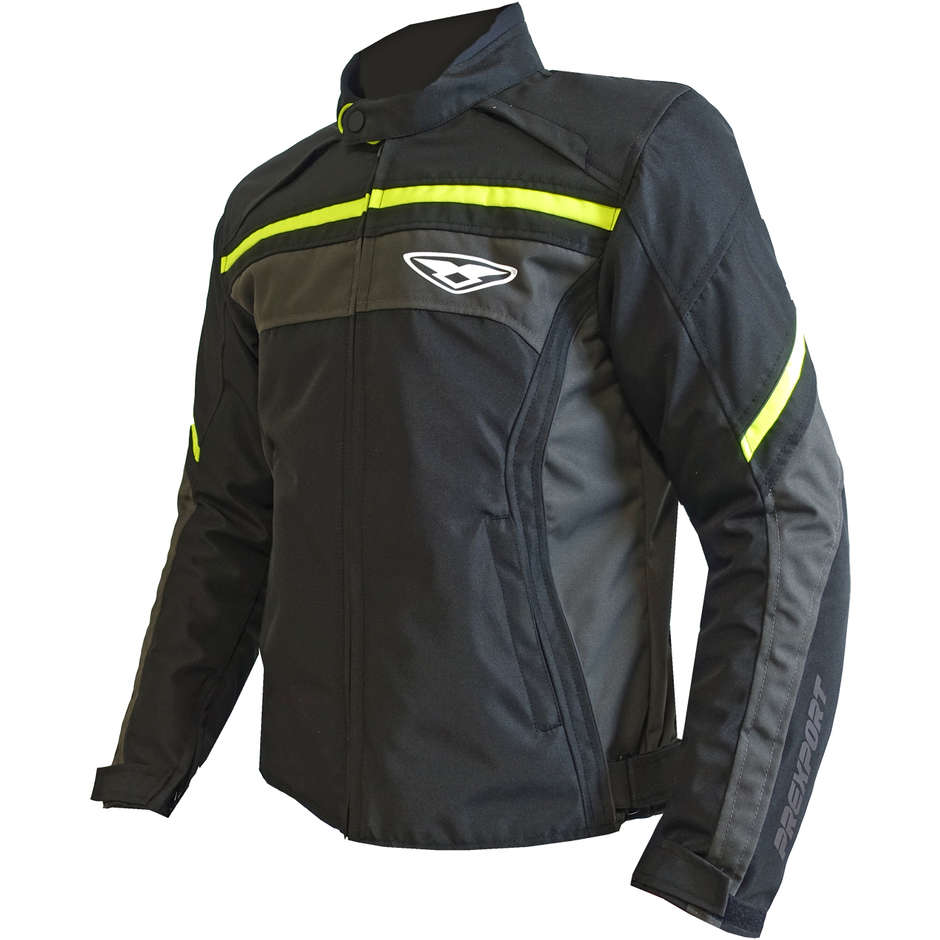 Motorcycle Jacket In Prexport ORION Fabric Black Gray Yellow