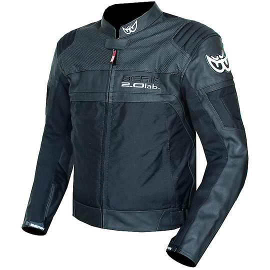 Motorcycle Jacket in Real Leather Berik 2.0 Lab Model LJ 10641 Black