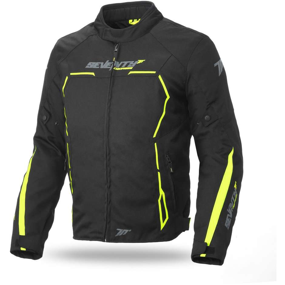 Motorcycle Jacket In Seventy JR65 CE Black Yellow Sport fabric
