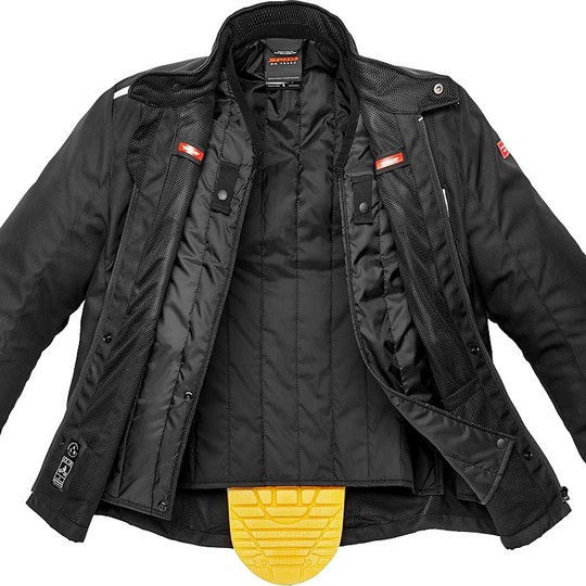 Motorcycle Jacket In Spidi SOLAR TEX CE Fabric Black Yellow