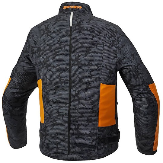 Motorcycle Jacket in Spidi SOLARIS H2Out Black Camouflage Fabric