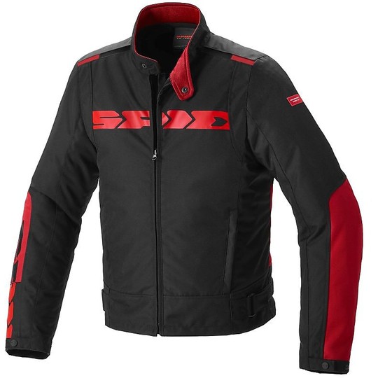 Motorcycle Jacket in Spidi SOLARIS H2Out Fabric Black Red