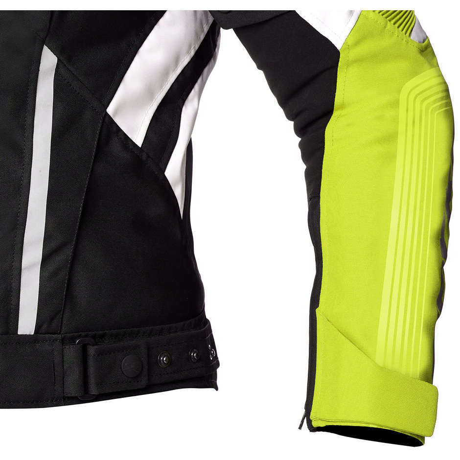 Motorcycle Jacket in Spyke ESTORIL GT Black White Yellow Fluo Fabric