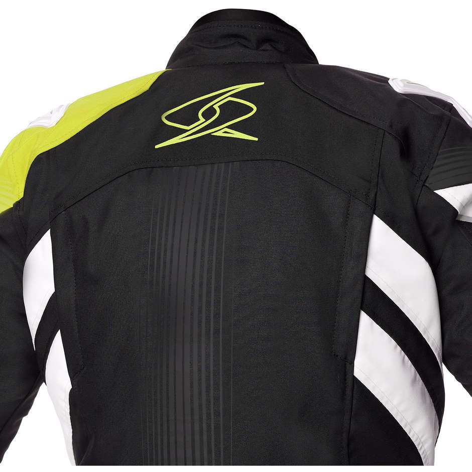 Motorcycle Jacket in Spyke ESTORIL GT Black White Yellow Fluo Fabric