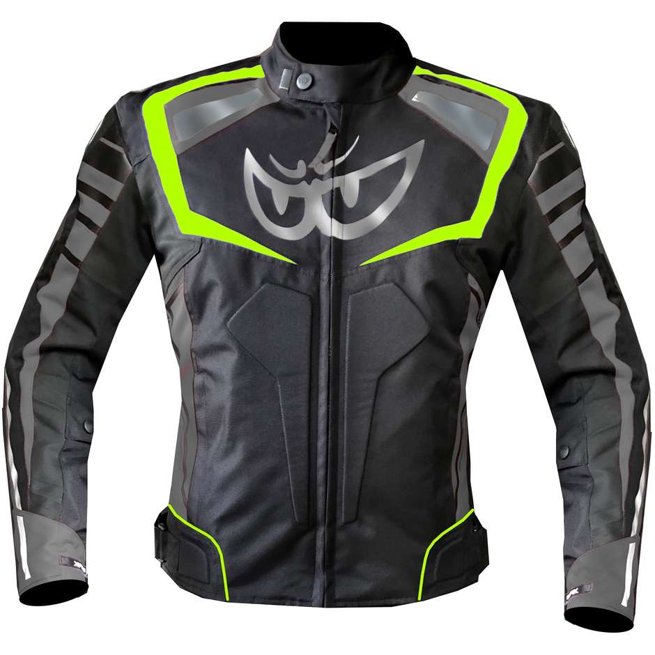 Motorcycle Jacket in Technical Fabric Berik 2.0 Lady NJ-193329 CE WP Black Yellow Fluo