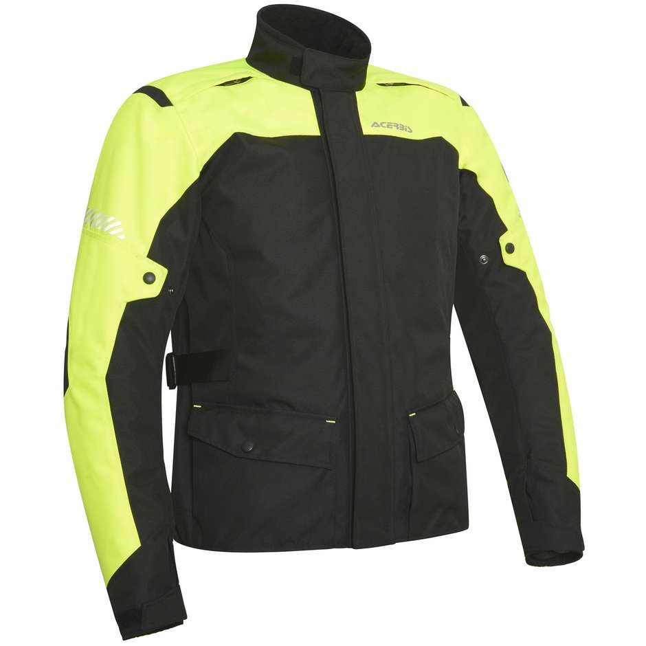 Motorcycle Jacket in Touring Fabric Acerbis Discovery Forest CE Yellow Fluo