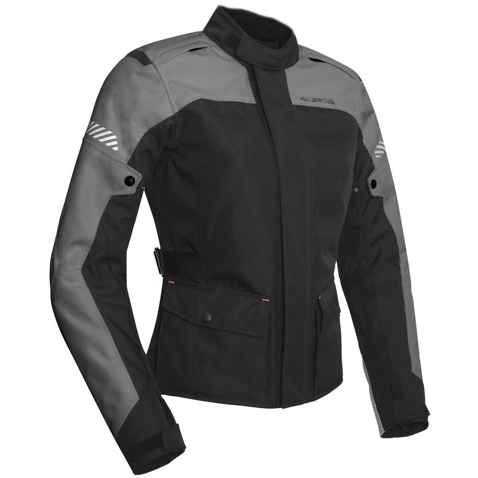 Motorcycle Jacket in Touring Fabric Acerbis Discovery Forest Lady CE Black Gray
